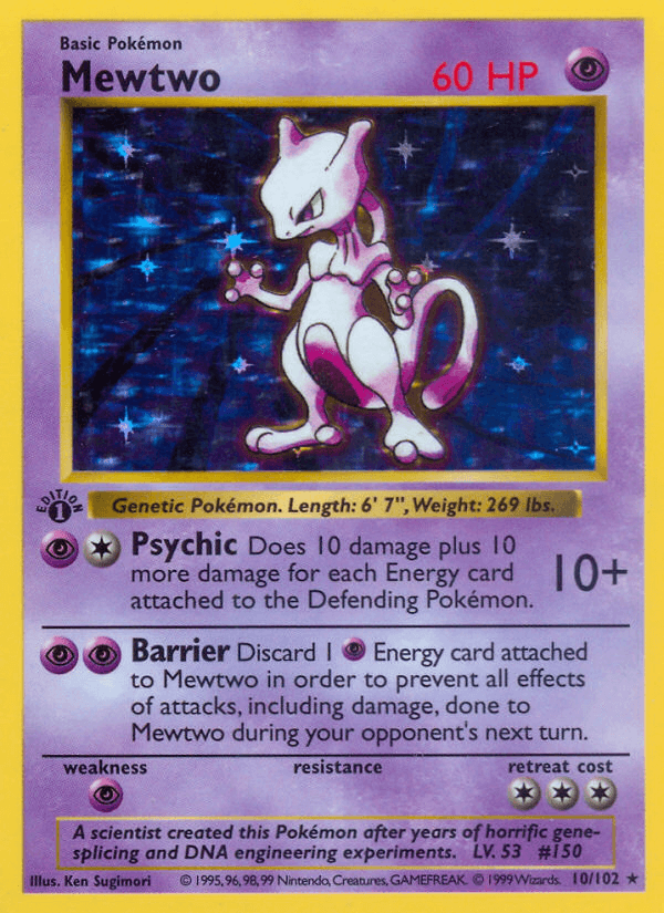 Mewtwo Pokémon card